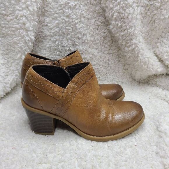 Earth Lina Austin Womens Camel Cognac Leather Booties sz 8 - Picture 1 of 8